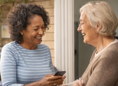 Neighbors checking on elderly community members